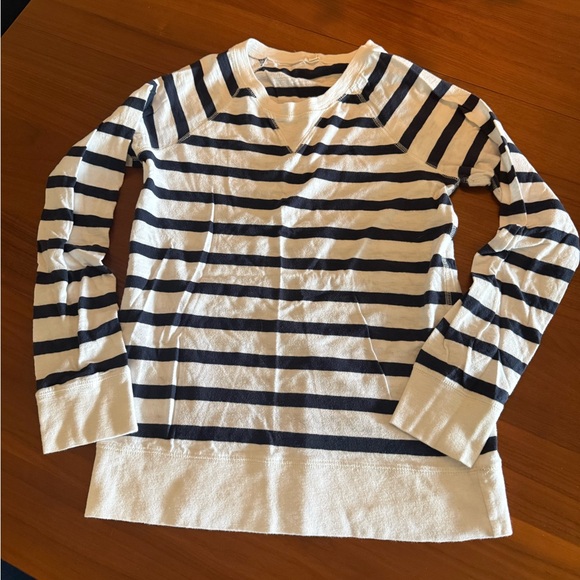 J. Crew Tops - J. Crew Navy and White Striped Top